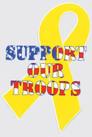 Yellow Ribbon/Support Our Troops Decal - HATNPATCH