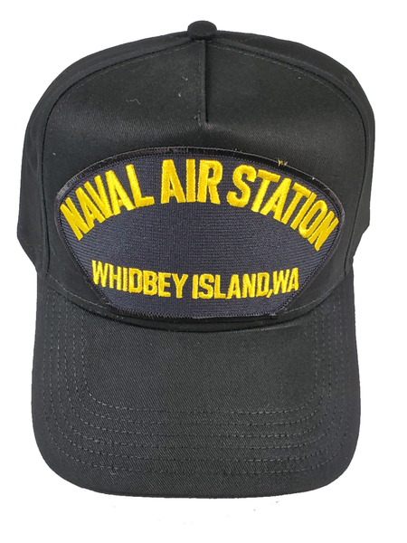 Naval AIR Station Whidbey Island, WA HAT - Black - Veteran Owned Business - HATNPATCH