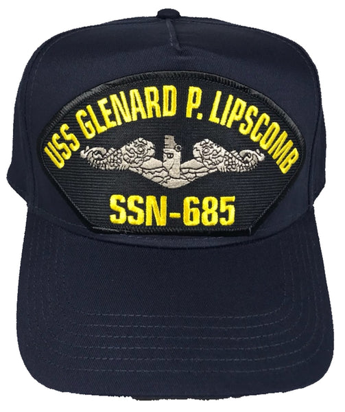 USS GLENARD P. LIPSCOMB SSN-685 SHIP HAT - NAVY BLUE - Veteran Owned Business - HATNPATCH