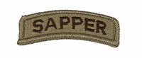 US ARMY SAPPER TAB PATCH DESERT TAN COMBAT ENGINEER 12B ESSAYONS - HATNPATCH