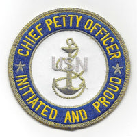 USN NAVY CPO CHIEF PETTY OFFICER INITIATED AND PROUD PATCH ANCHOR VETERAN SAILOR - HATNPATCH