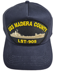 USS Madera County LST-905 Ship HAT - Navy Blue - Veteran Owned Business - HATNPATCH