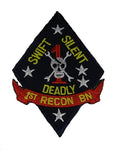 U S MARINE CORPS 1ST RECON BN SWIFT DEADLY SILENT Patch - Great Color - Veteran Owned Business. - HATNPATCH