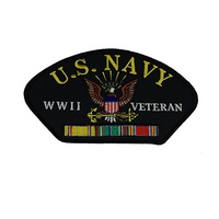 U.S. NAVY WWII VETERAN WITH SERVICE RIBBONS AND EAGLE PATCH - Color - Veteran Owned Business - HATNPATCH