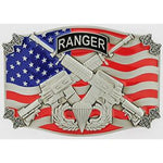 ARMY RANGER TAB WITH JUMP WINGS and CROSSED RIFLES - Cast Belt Buckle - HATNPATCH