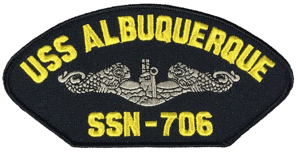 USS ALBUQUERQUE SSN-706 SILVER DOLPHINS SHIP PATCH - GREAT COLOR - Veteran Owned Business - HATNPATCH