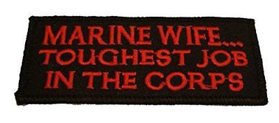 MARINE WIFE TOUGHEST JOB IN THE CORPS PATCH USMC SPOUSE SUPPORT - HATNPATCH