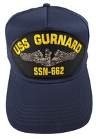 USS GURNARD SSN-662 Ship Hat - Silver Dolphins - Navy Blue - Veteran Owned Business - HATNPATCH