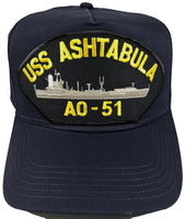 USS ASHTABULA AO-51 SHIP HAT - NAVY BLUE - Veteran Owned Business - HATNPATCH