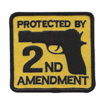 PROTECTED BY 2ND SECOND AMENDMENT PATCH CONSTITUTION GUN CONTROL RIGHT BEAR ARMS - HATNPATCH