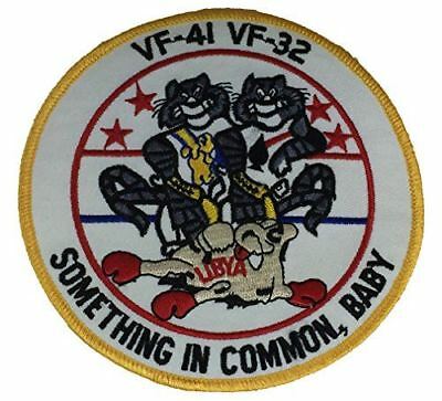 USN NAVY VF-41 AND VF-32 SOMETHING IN COMMON BABY LIBYA PATCH FIGHTER SQUADRON - HATNPATCH