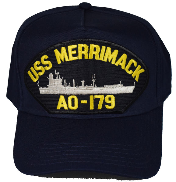 USS MERRIMACK AO-179 SHIP HAT - NAVY BLUE - HATNPATCH