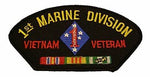 1ST MARINE DIV VIETNAM VET BLACK PATCH - HATNPATCH