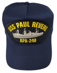 USS PAUL REVERE APA-248 SHIP HAT - NAVY BLUE - Veteran Owned Business - HATNPATCH