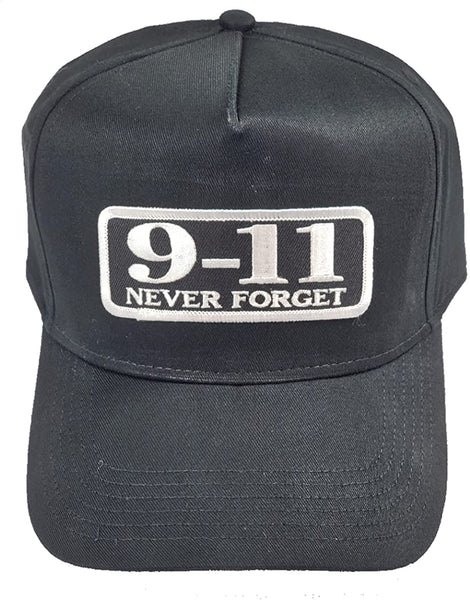 9-11 Never Forget HAT - Black - Veteran Owned Business - HATNPATCH