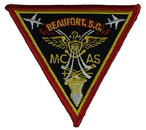 MARINE CORPS AIR STATION BEAUFORT SOUTH CAROLINA TRIANGLE STATION PATCH - Hook/Loop BACK - Color - Veteran Owned Business - HATNPATCH