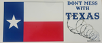 Don't Mess With TEXAS Bumper Sticker with Razor Wire - 4 Pack - HATNPATCH