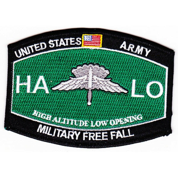 US ARMY HALO HIGH ALTITUDE LOW OPEN MILITARY FREE FALL PARACHUTIST BADGE PATCH - HATNPATCH