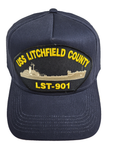 USS Litchfield County LST-901 Ship HAT - Navy Blue - Veteran Owned Business - HATNPATCH