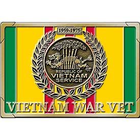 VIETNAM WAR VETERAN SERVICE MEDAL - Cast Belt Buckle - HATNPATCH