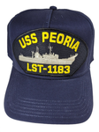 USS Peoria LST-1183 Ship HAT - Navy Blue - Veteran Owned Business - HATNPATCH