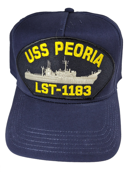 USS Peoria LST-1183 Ship HAT - Navy Blue - Veteran Owned Business - HATNPATCH