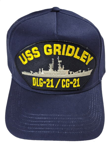 USS Gridley DLG-21/CG-21 Ship HAT - Navy Blue - Veteran Owned Business - HATNPATCH