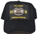 US ARMY 68B COMBAT MEDIC HAT - BLACK - Veteran Owned Business - HATNPATCH