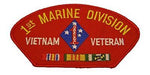 1ST MARINE DIV VIETNAM VET RED PATCH - HATNPATCH