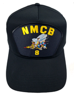 US Navy Seabees NMCB-8 HAT - Black - Veteran Owned Business - HATNPATCH