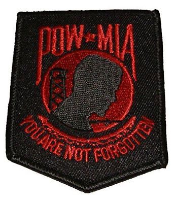 POW MIA PRISONER OF WAR MISSING IN ACTION PATCH BLACK RED YOU ARE NOT FORGOTTEN - HATNPATCH