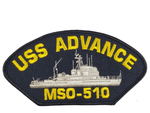 USS Advance MSO-510 Ship Patch - Great Color - Veteran Owned Business - HATNPATCH