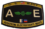 USN NAVY AE AVIATION ELECTRICIAN'S MATE MOS RATING PATCH SAILOR VETERAN - HATNPATCH