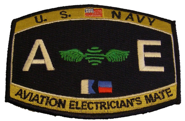 USN NAVY AE AVIATION ELECTRICIAN'S MATE MOS RATING PATCH SAILOR VETERAN - HATNPATCH