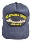 USS Hickman County LST-825 Ship HAT - Navy Blue - Veteran Owned Business - HATNPATCH