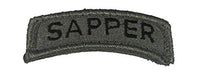 ARMY SAPPER Rocker Tab Patch - OD Green/Grey - Hook/Loop Back - Veteran Owned Business. - HATNPATCH