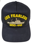 USS Fearless MSO-442 Ship HAT - Navy Blue - Veteran Owned Business - HATNPATCH