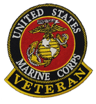 MARINE CORPS VETERAN with EAGLE, GLOBE AND ANCHOR Round Patch - Vivid Colors - Veteran Owned Business. - HATNPATCH