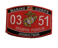 US Marine Corps 0351 Assaultman MOS Patch - HATNPATCH