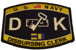 USN NAVY DK DISBURSING CLERK MOS RATING PATCH SAILOR VETERAN - HATNPATCH