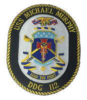 USS MICHAEL MURPHY DDG-112 LEAD THE FIGHT Oval Hook/Loop Back Patch - Standout Colors - Veteran Owned Business. - HATNPATCH
