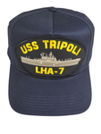 USS Tripoli LHA-7 Ship HAT - Navy Blue - Veteran Owned Business - HATNPATCH