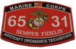 MARINE CORPS 6531 AIRCRAFT ORDNANCE TECHNICIAN MOS SEMPER FIDELIS PATCH - HATNPATCH