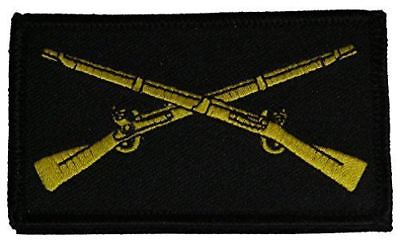 US ARMY INFANTRY CROSSED RIFLES 2 PIECE PATCH HOOK AND LOOP BACKING GRUNT 11B - HATNPATCH