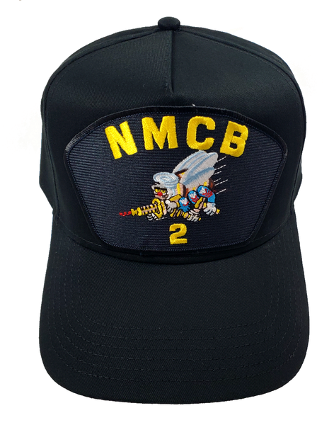 US Navy Seabees NMCB-2 HAT - Black - Veteran Owned Business - HATNPATCH