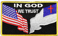 IN GOD WE TRUST W/ FLAGS PATCH - Color - Veteran Owned Business. - HATNPATCH