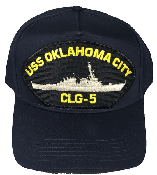 USS OKLAHOMA CITY CLG-5 SHIP HAT - NAVY BLUE - Veteran Owned Business - HATNPATCH
