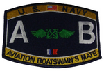 USN NAVY AB AVIATION BOATSWAIN'S MATE MOS RATING PATCH SAILOR VETERAN - HATNPATCH