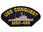 USS Conquest MSO-488 Ship Patch - Great Color - Veteran Owned Business - HATNPATCH