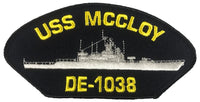 USS MCCLOY DE-1038 Ship Patch - Great Color - Veteran Owned Business - HATNPATCH